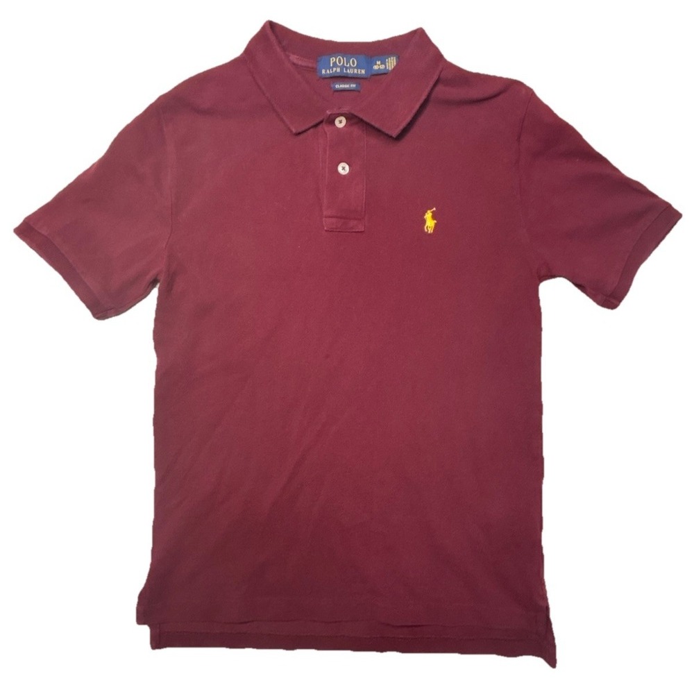 Polo Ralph Lauren Classic Fit Boys‎ Polo Shirt Burgundy Short Sleeve Size M
